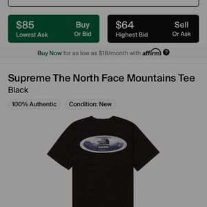 North face x supreme t shirt